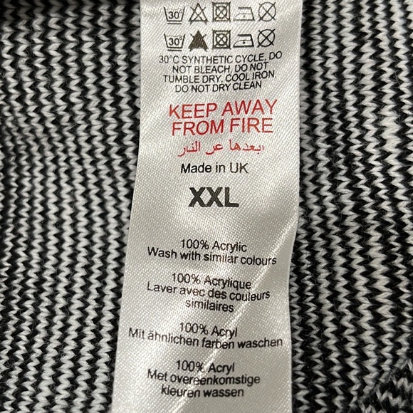 PrettyLittleThing Monochrome ZEBRA Knit Sweater CARDIGAN SIZE XXL - Picture 9 of 9